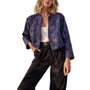 PRAIRIE WELL Wool Light weight lined Blazer Jacket Womens L NEW